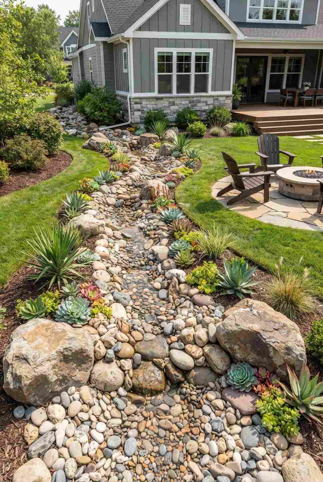dry stream bed integration