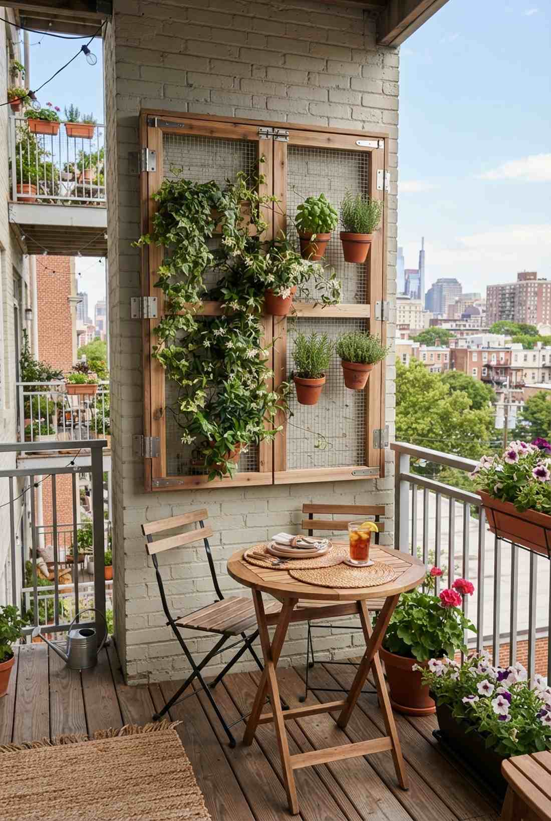 fold down balcony trellis