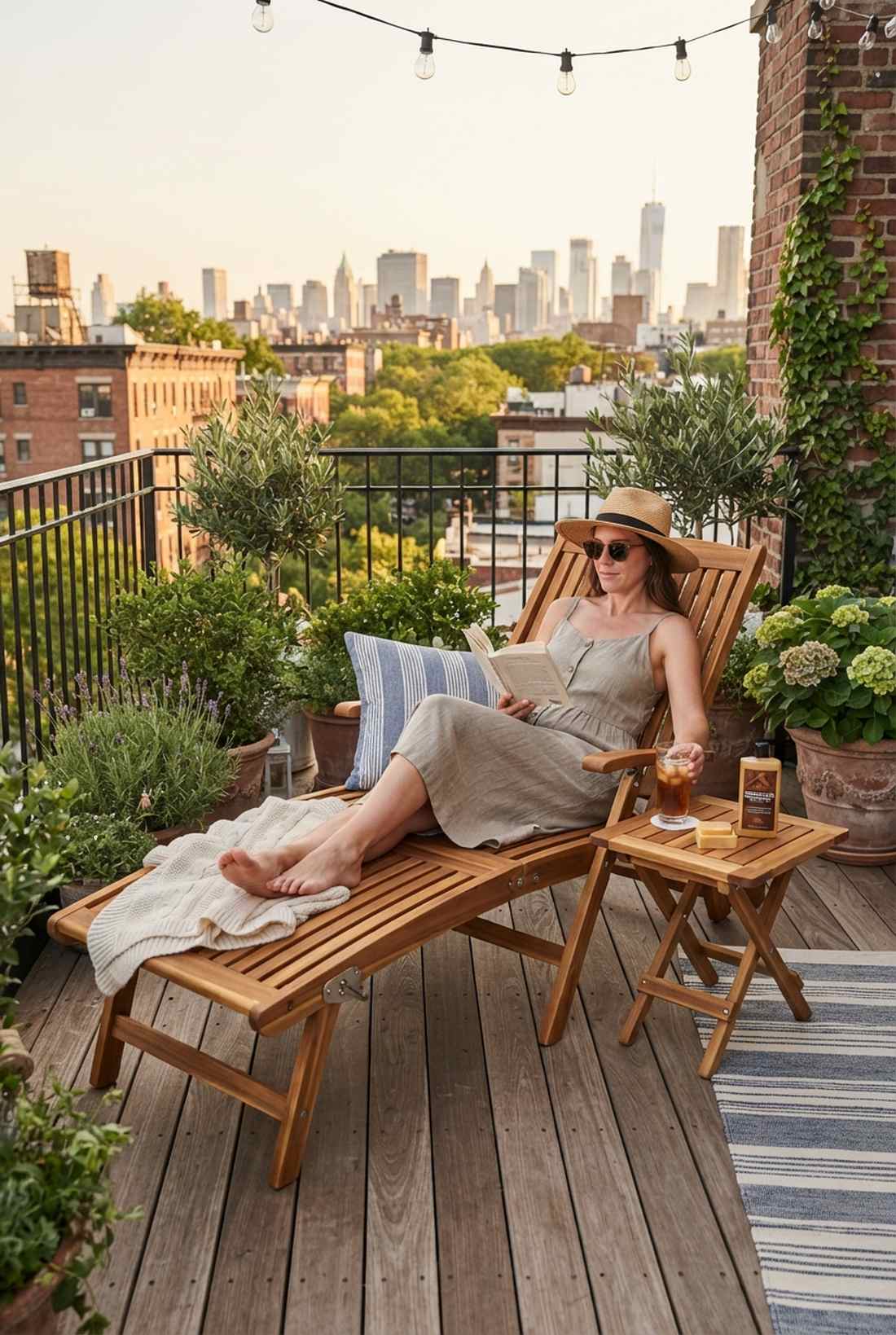 folding eucalyptus lounger