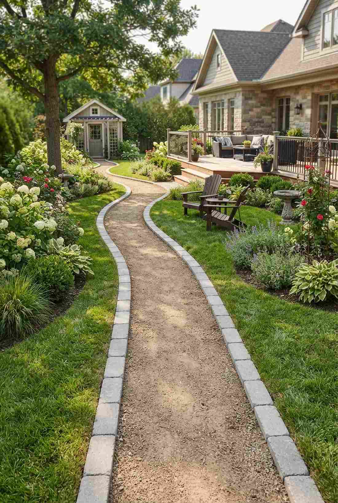 formal border stone pathway