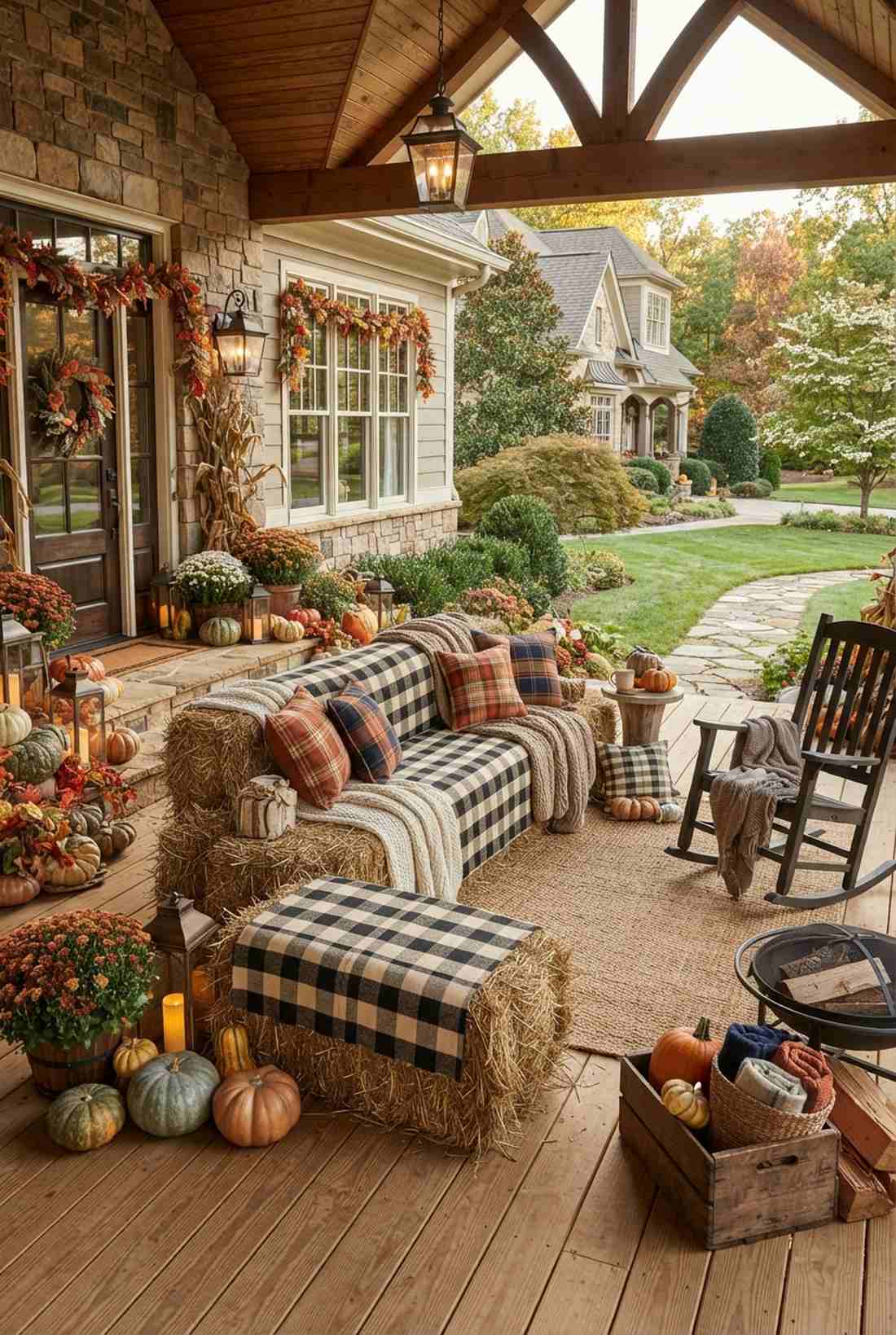 hay bale seating displays