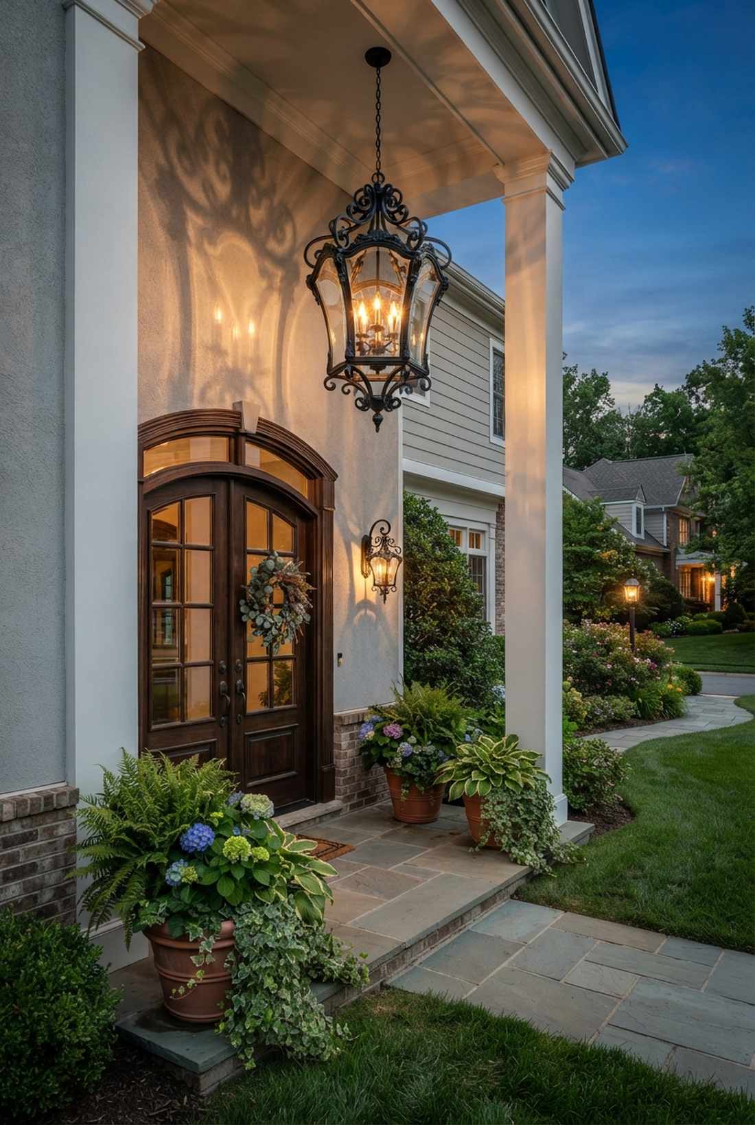 lantern pendant with scrollwork