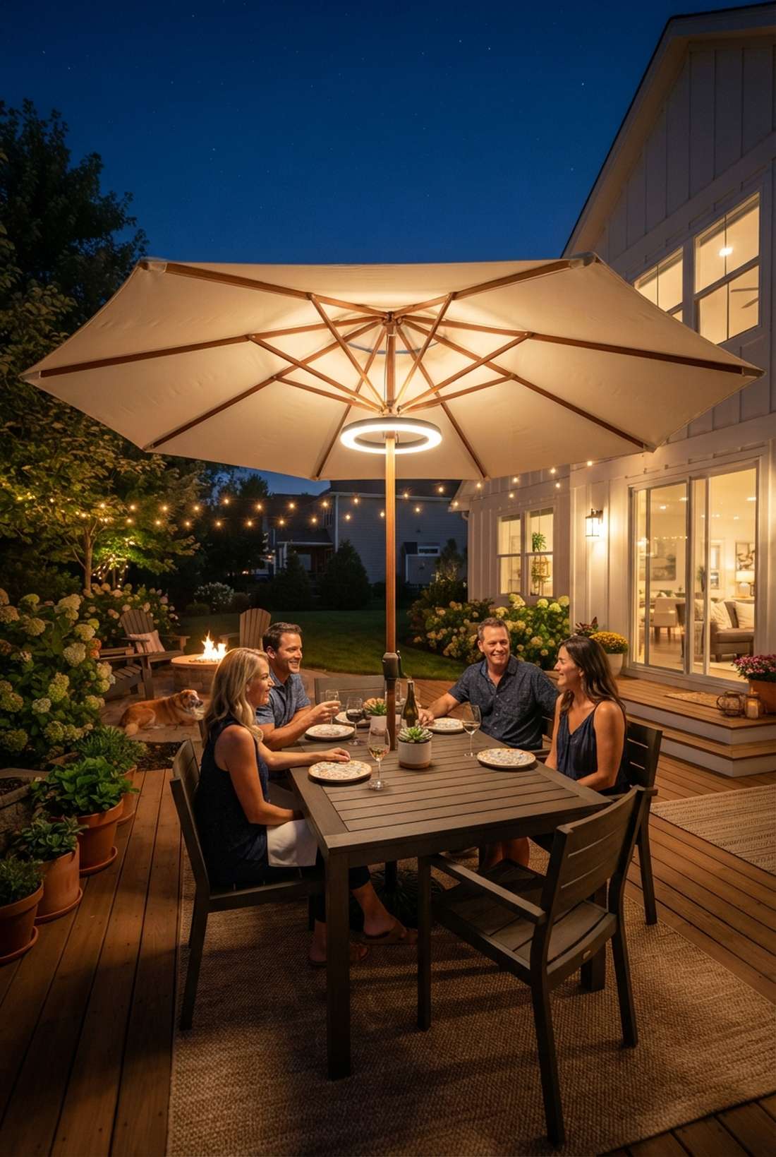 market umbrella lighting