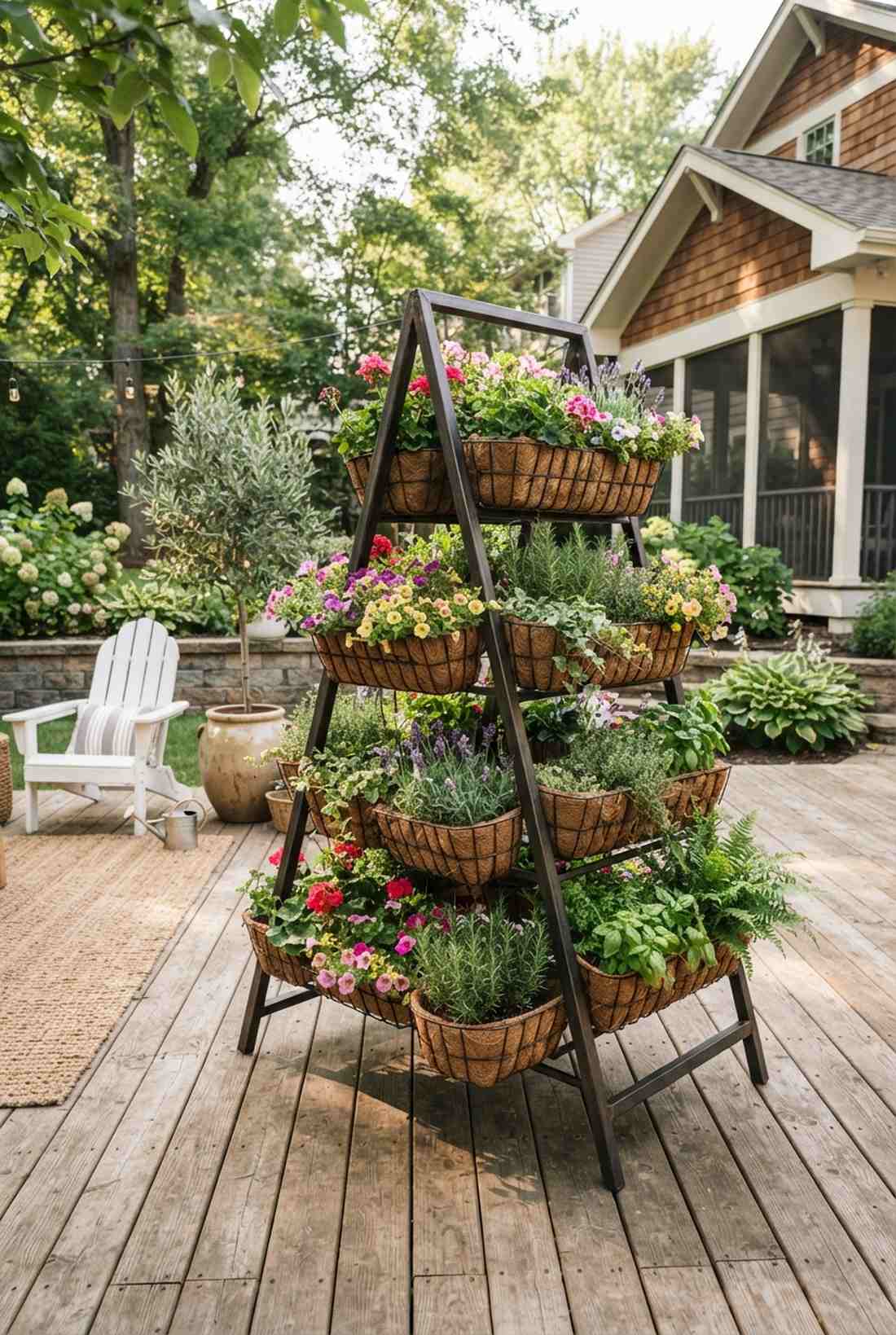 metal a frame with wire baskets