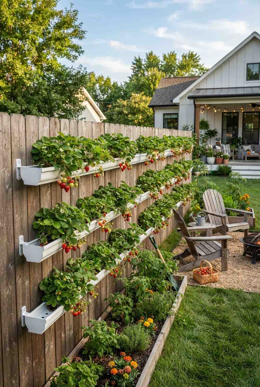 rain gutter fence planters