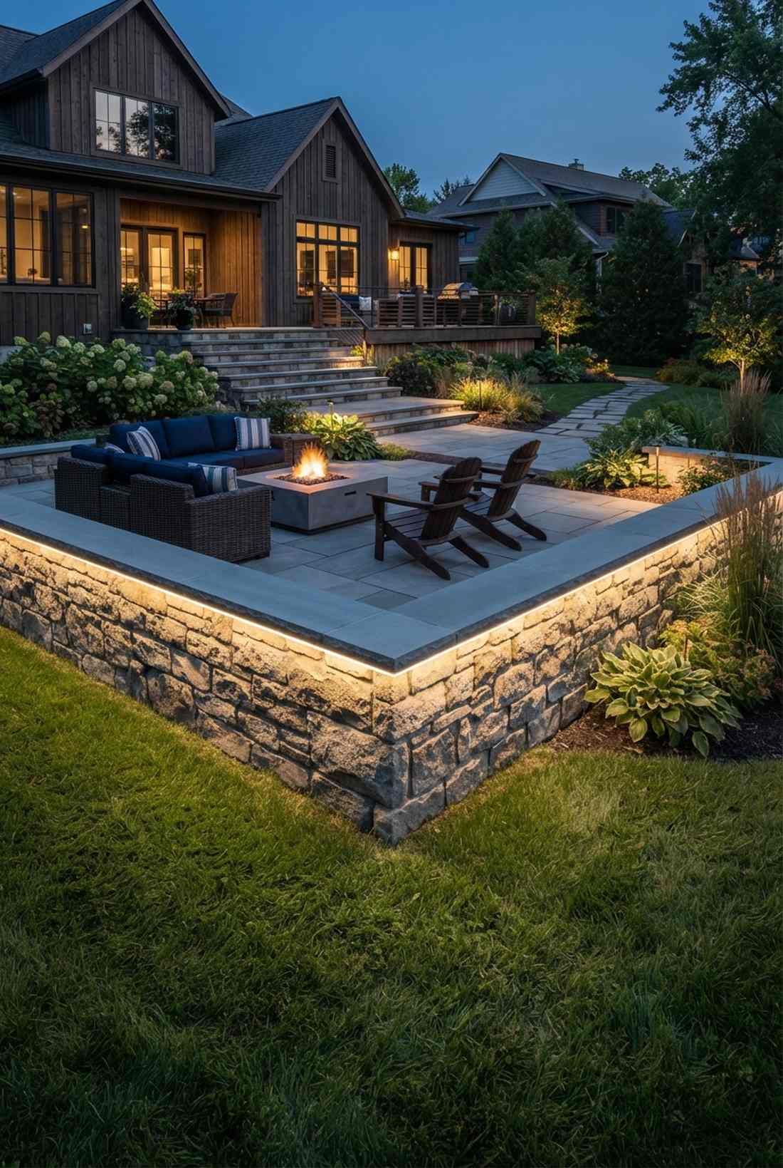 retaining wall cap lighting
