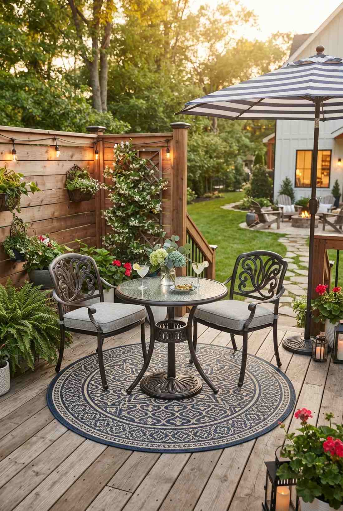 round dining table in corner zone
