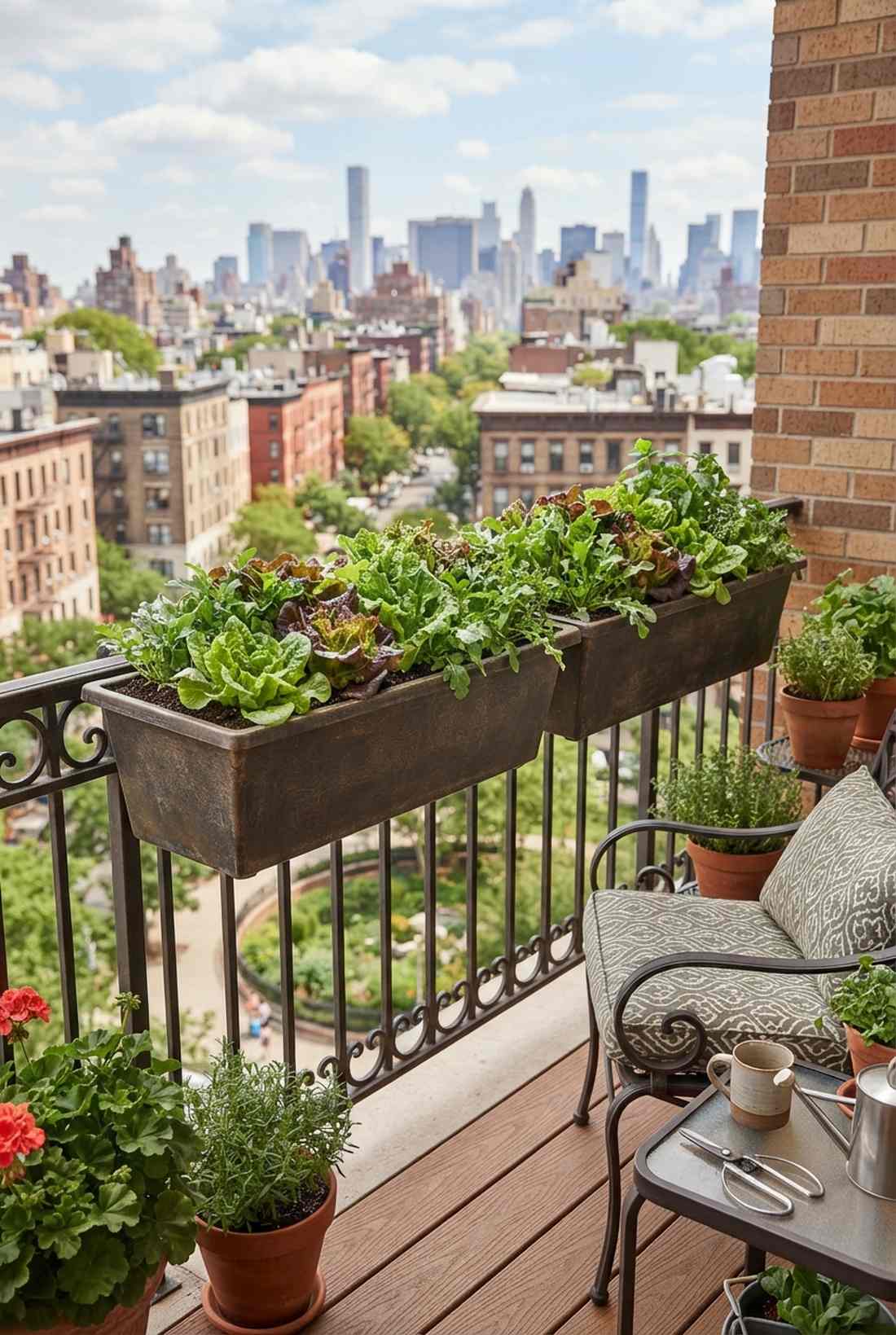 salad greens window boxes