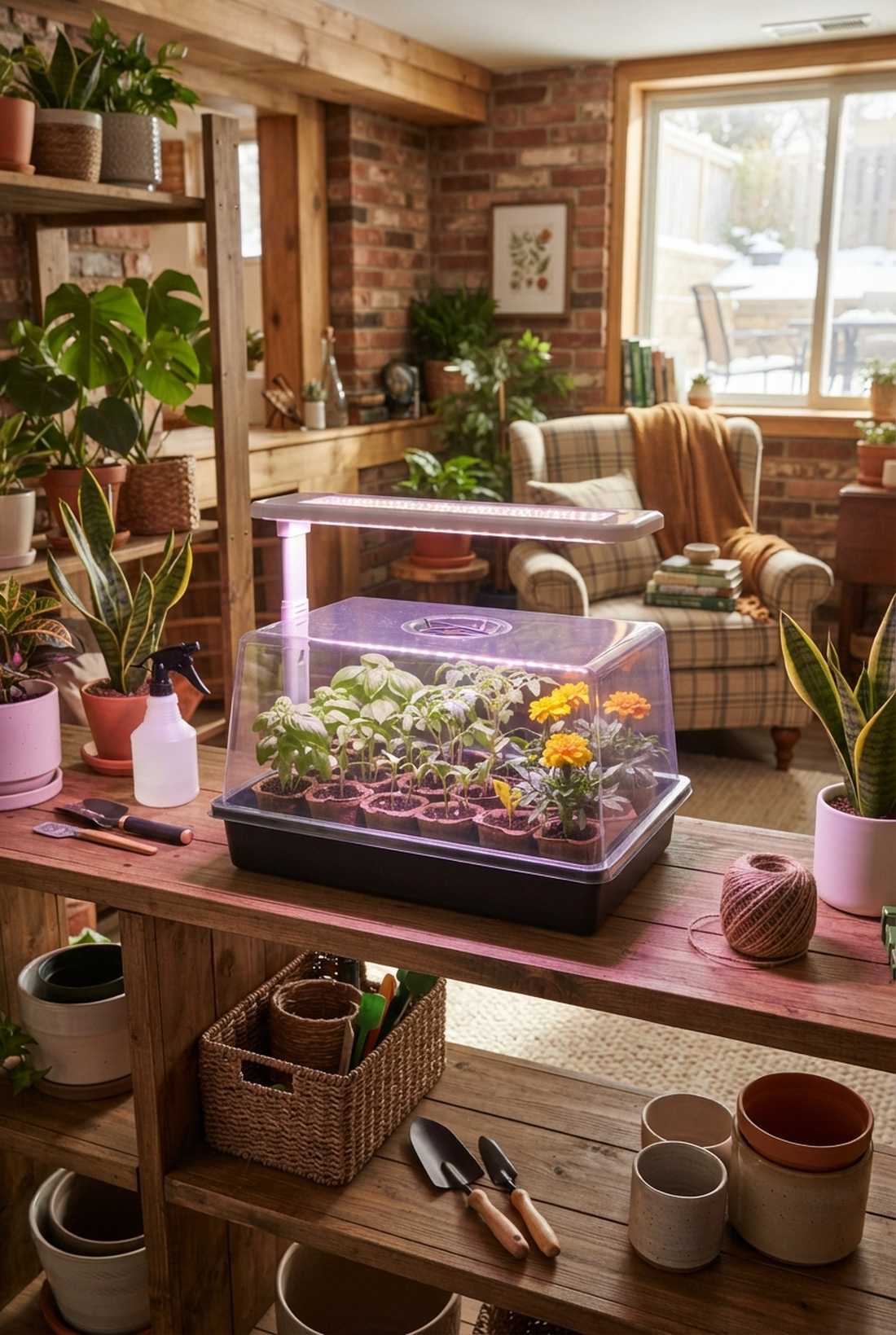 seed starter tray with full spectrum led