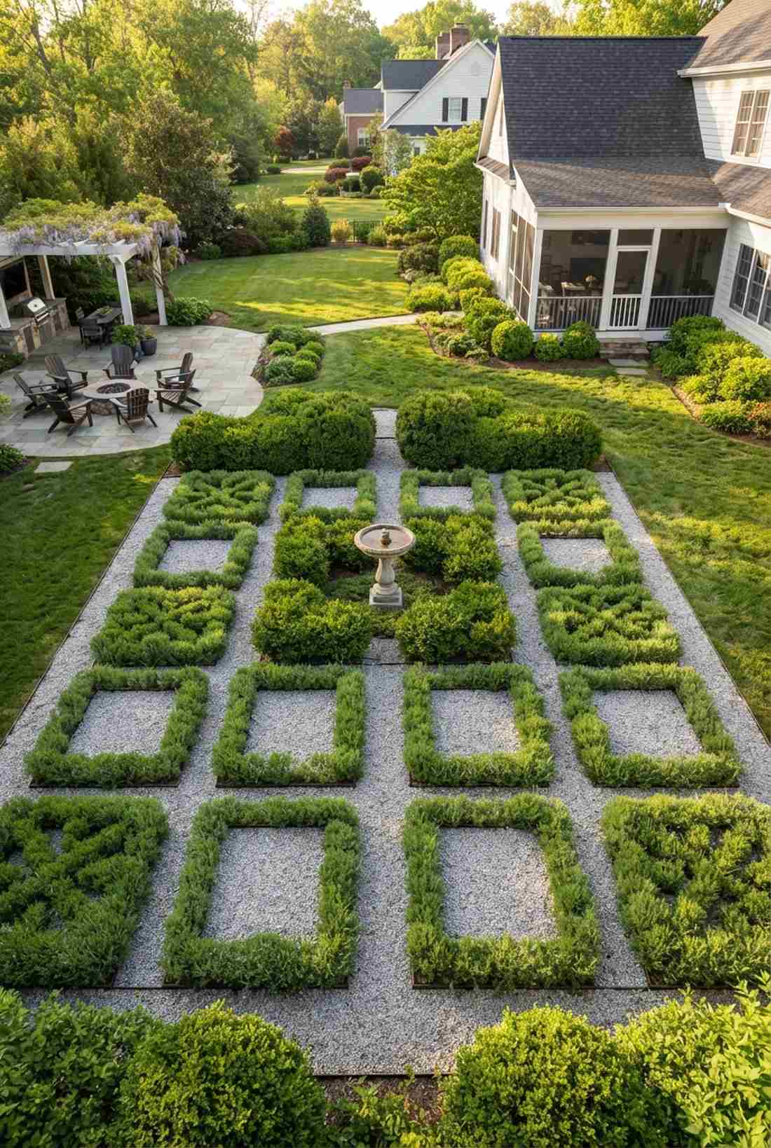 symmetrical parterre compartments