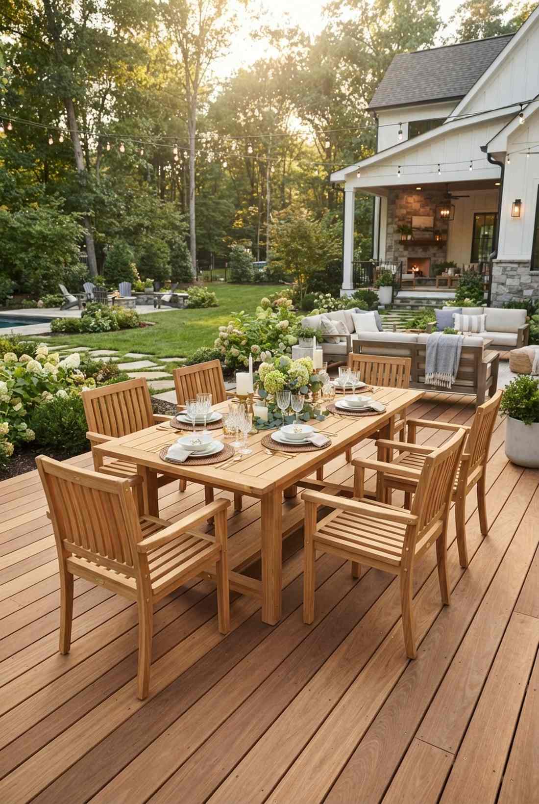 teak rectangular dining set