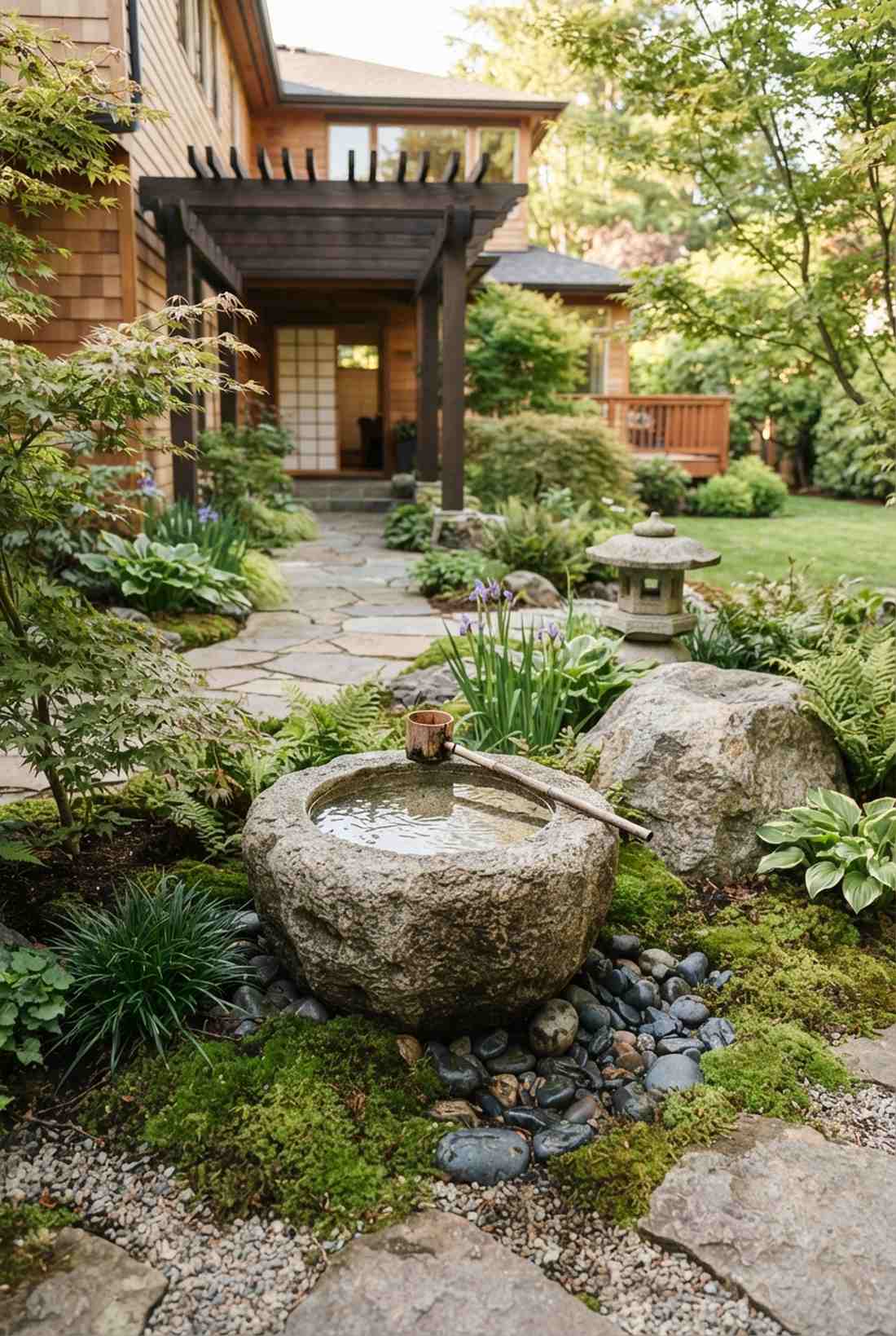 tsukubai stone basin