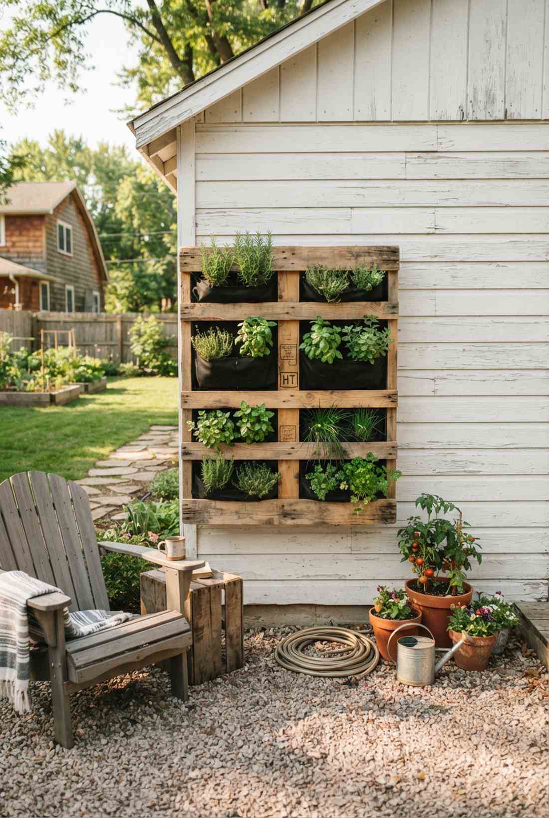 vertical pallet garden