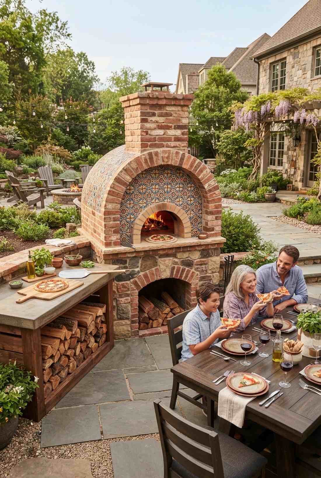 wood fired pizza oven alcove