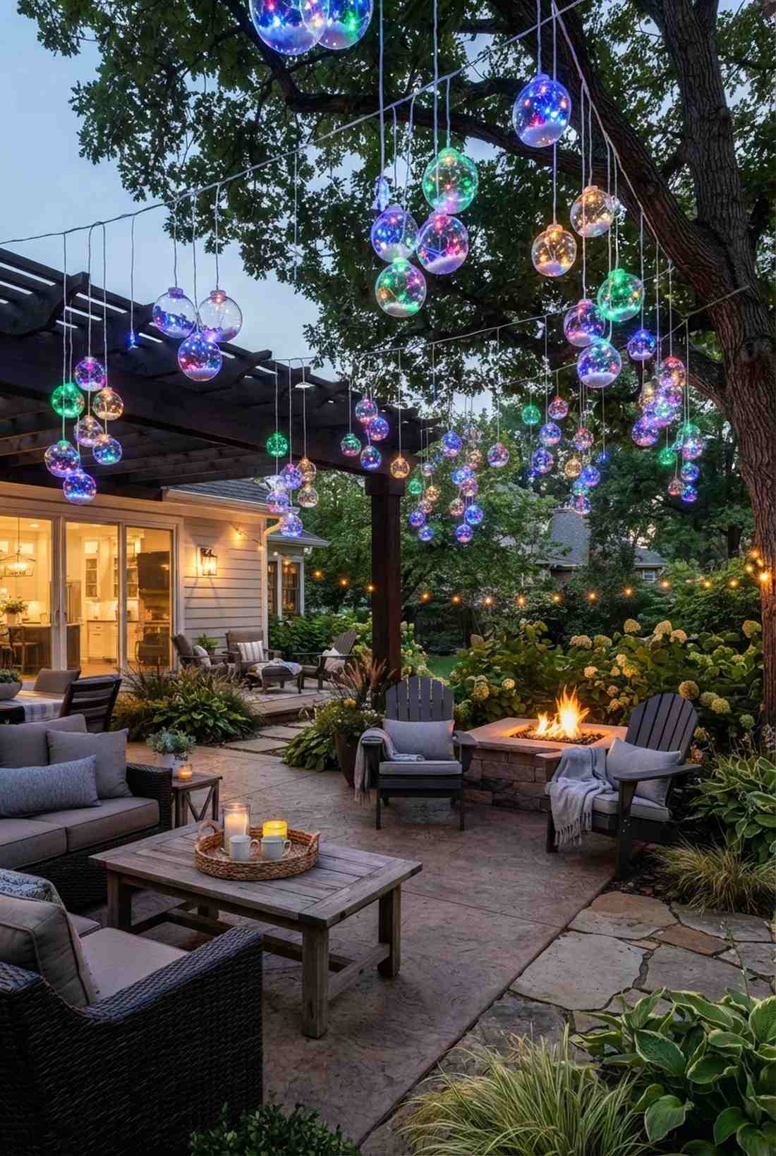 colorful orb light clusters