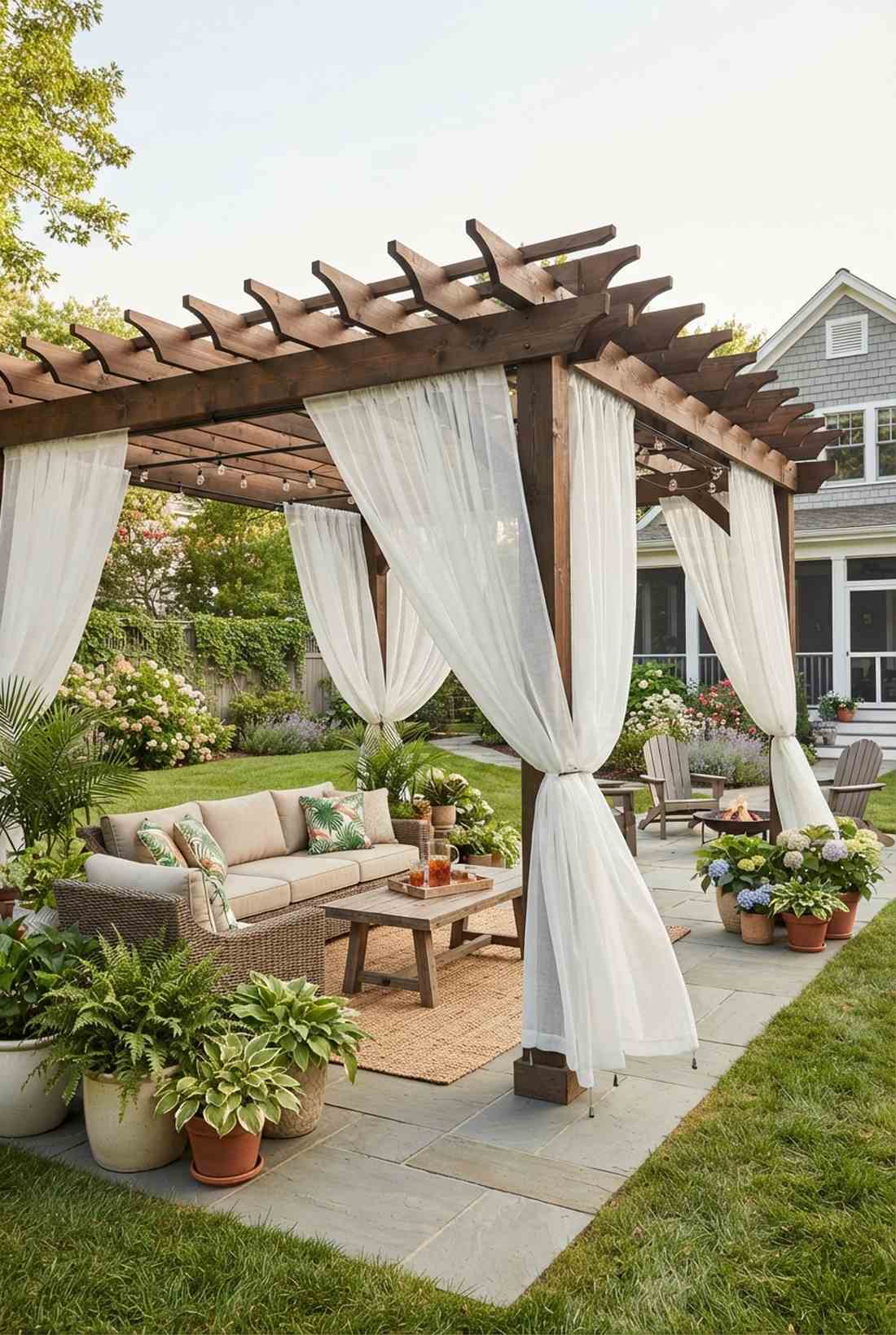 garden lounge with pergola