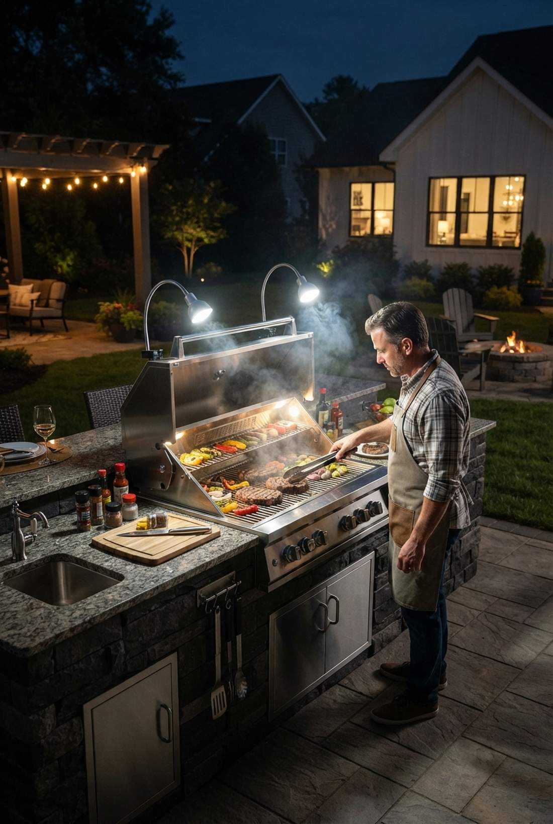 grill station task lighting
