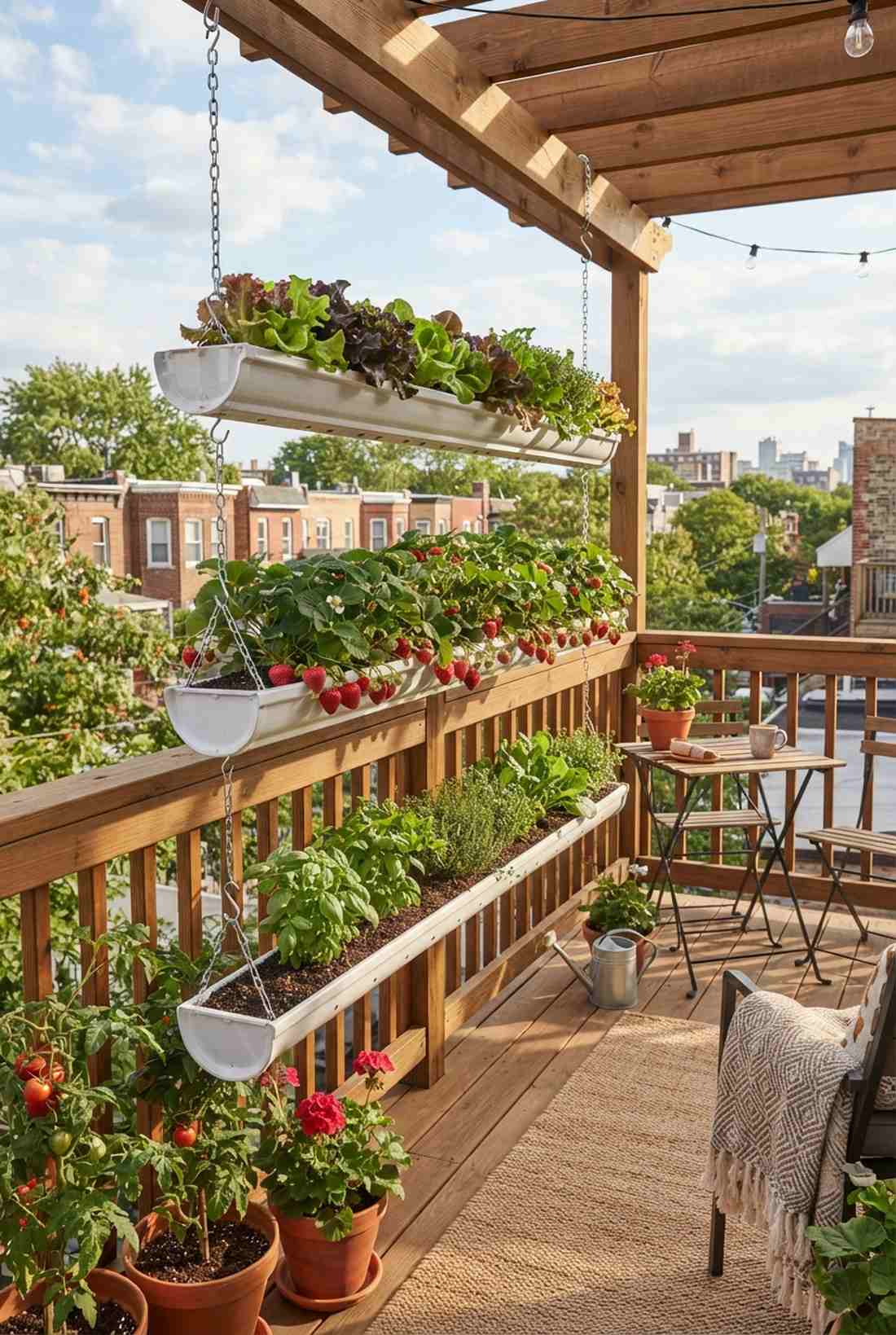 hanging gutter gardens