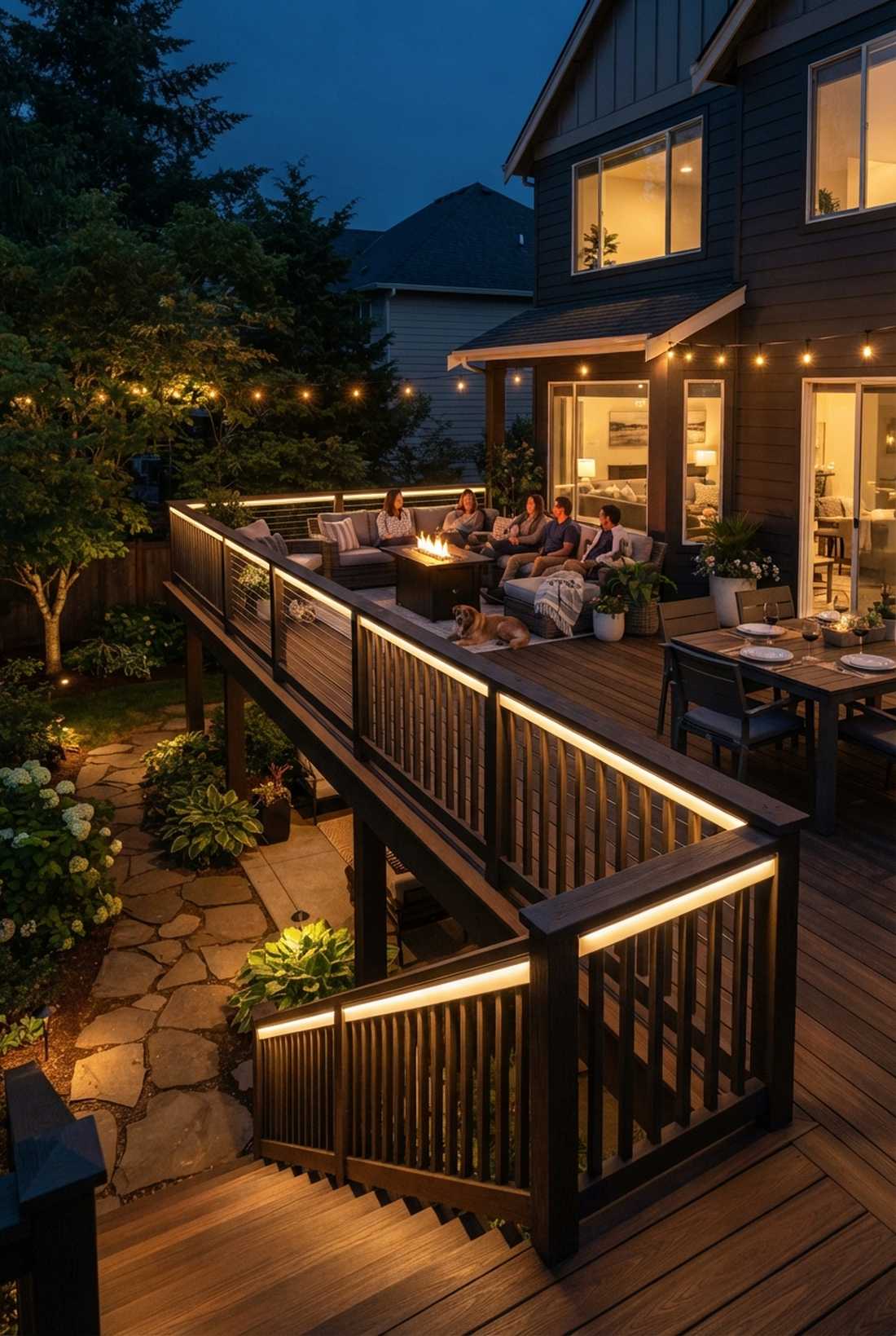 led strip lights under deck railings