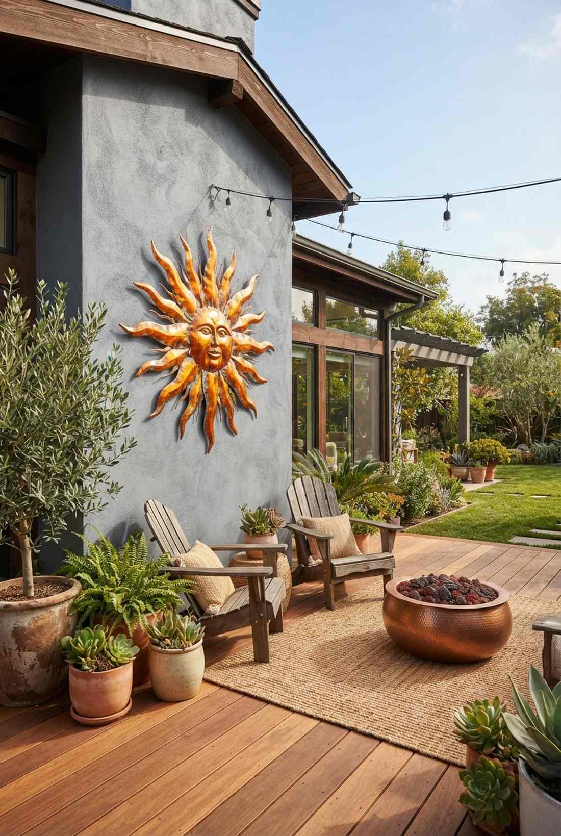 metal sunburst wall sculpture