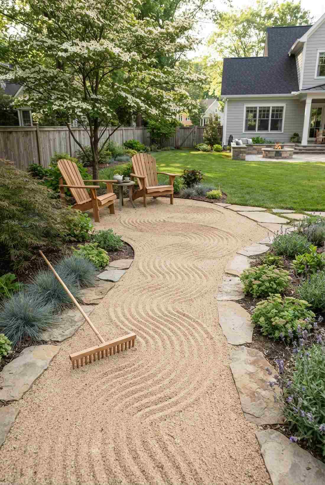 raked decomposed granite path