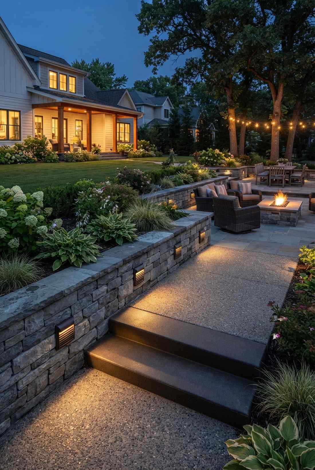 recessed wall step lights