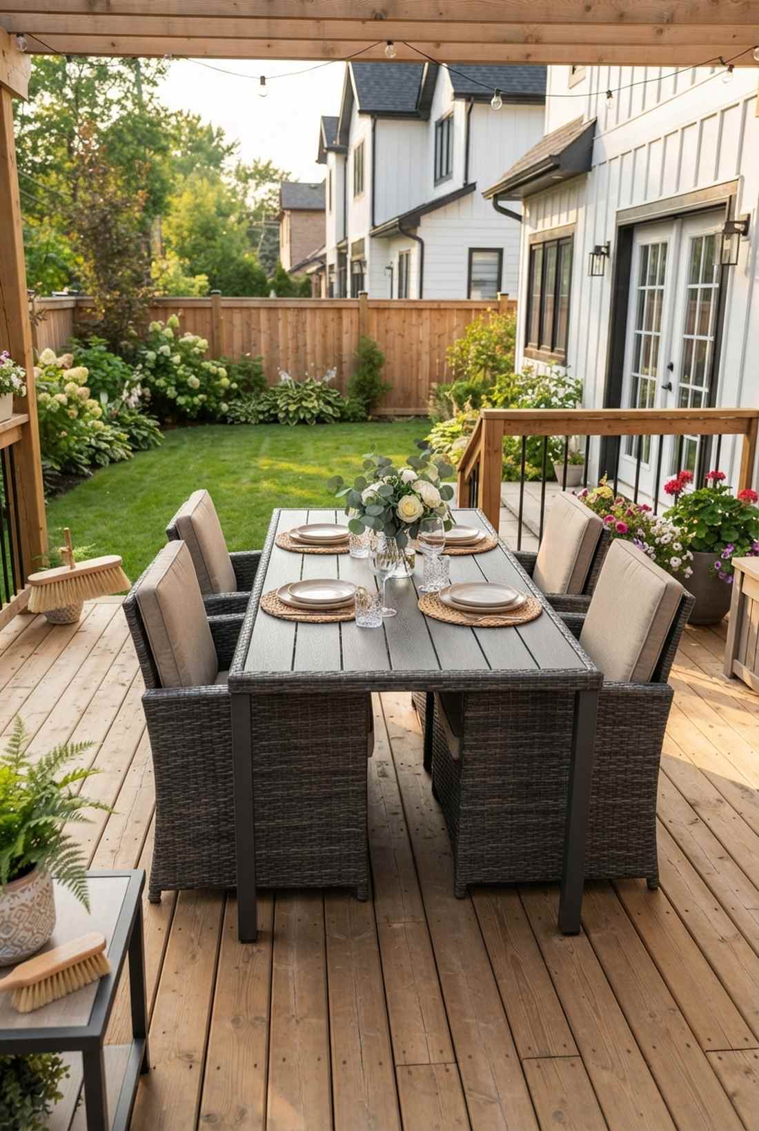 rectangular resin wicker dining set