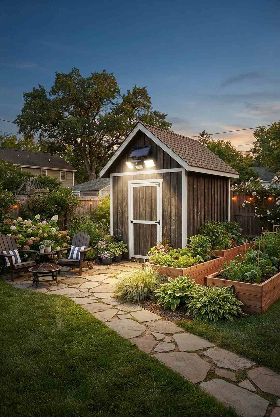 solar powered motion lights on detached structures