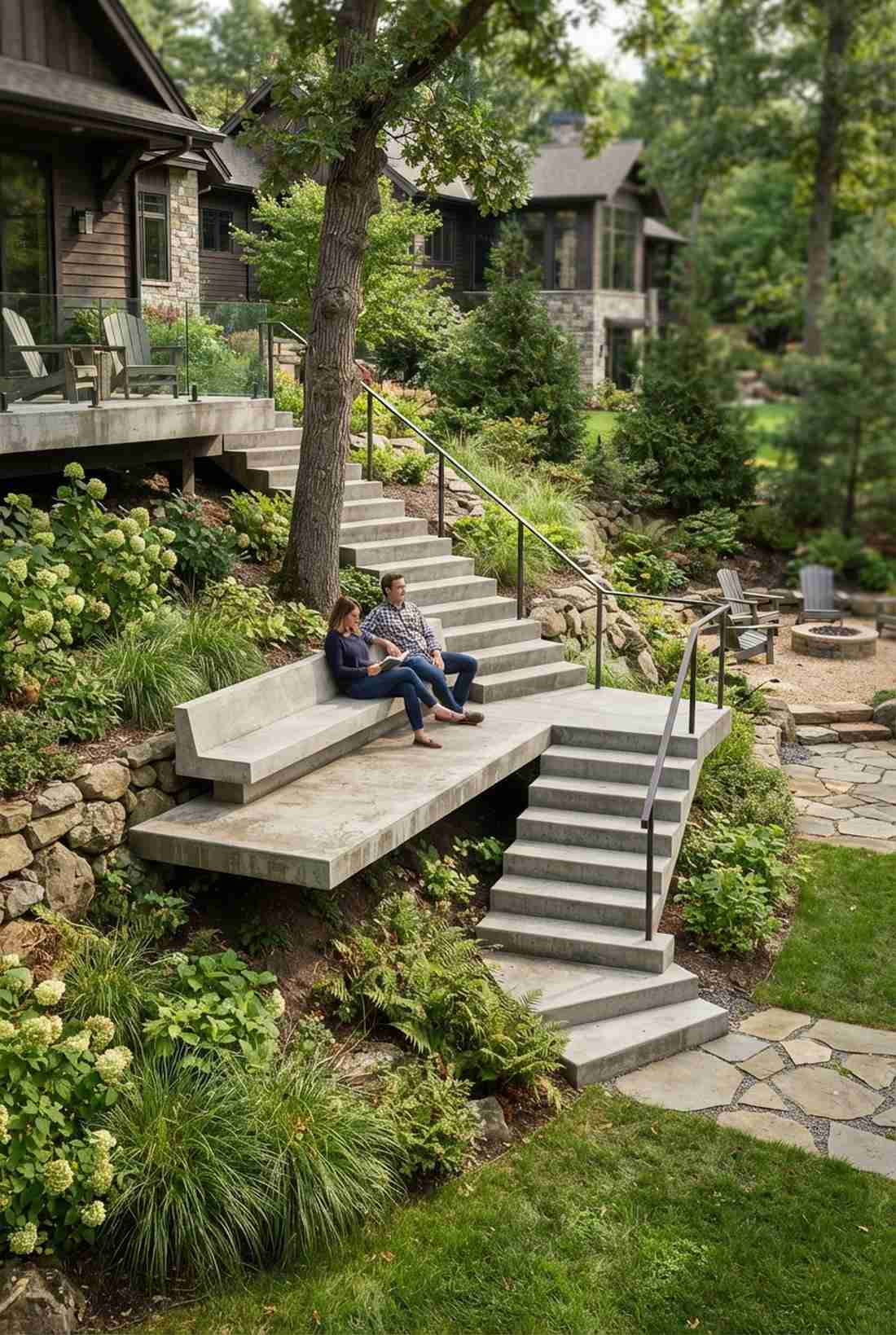 stairway cantilevered seating