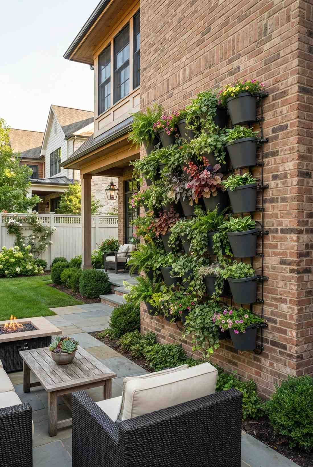 steel framed vertical planter grid