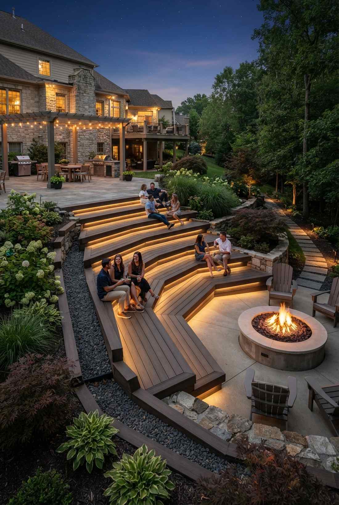 stepped amphitheater seating
