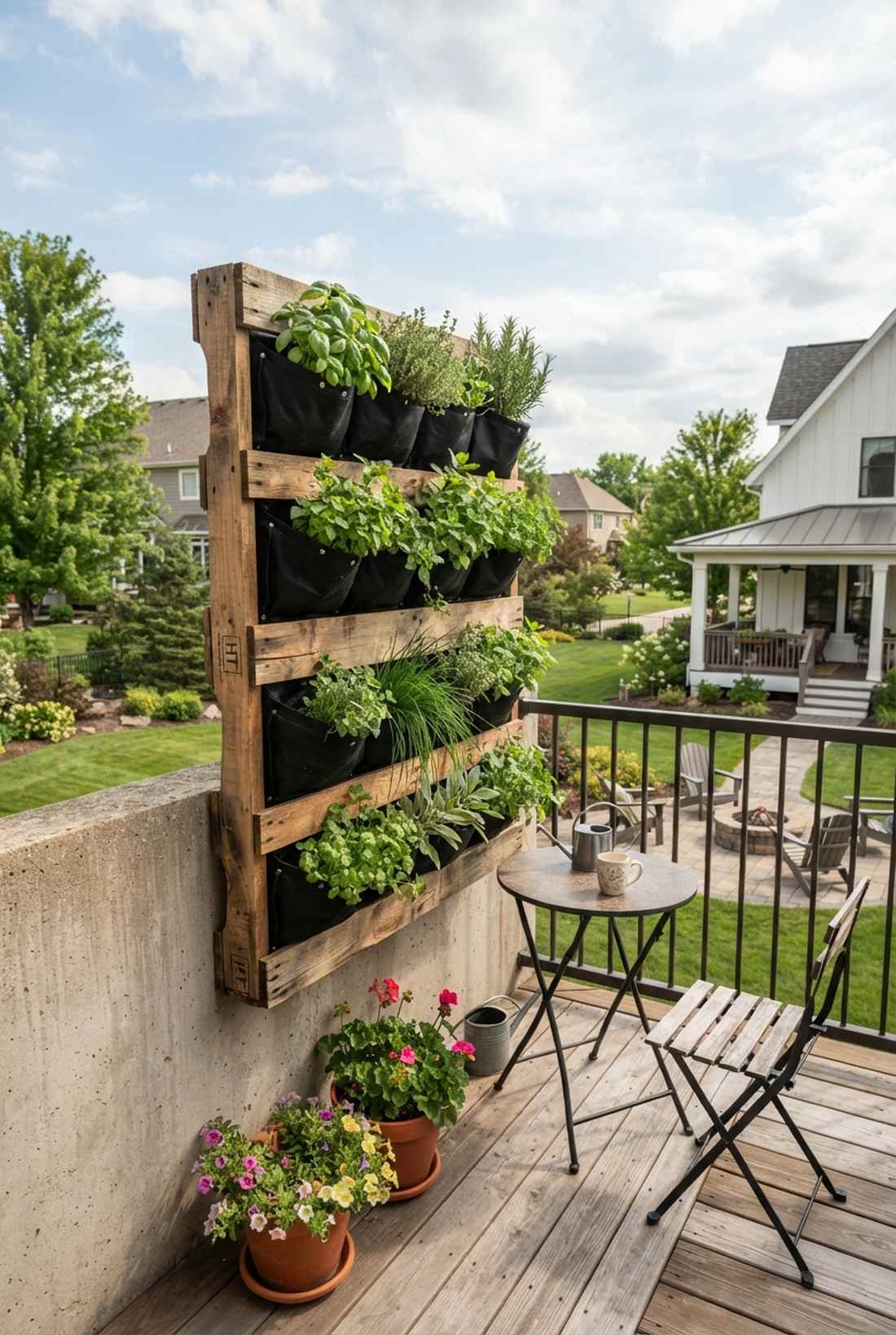 vertical pallet herb wall