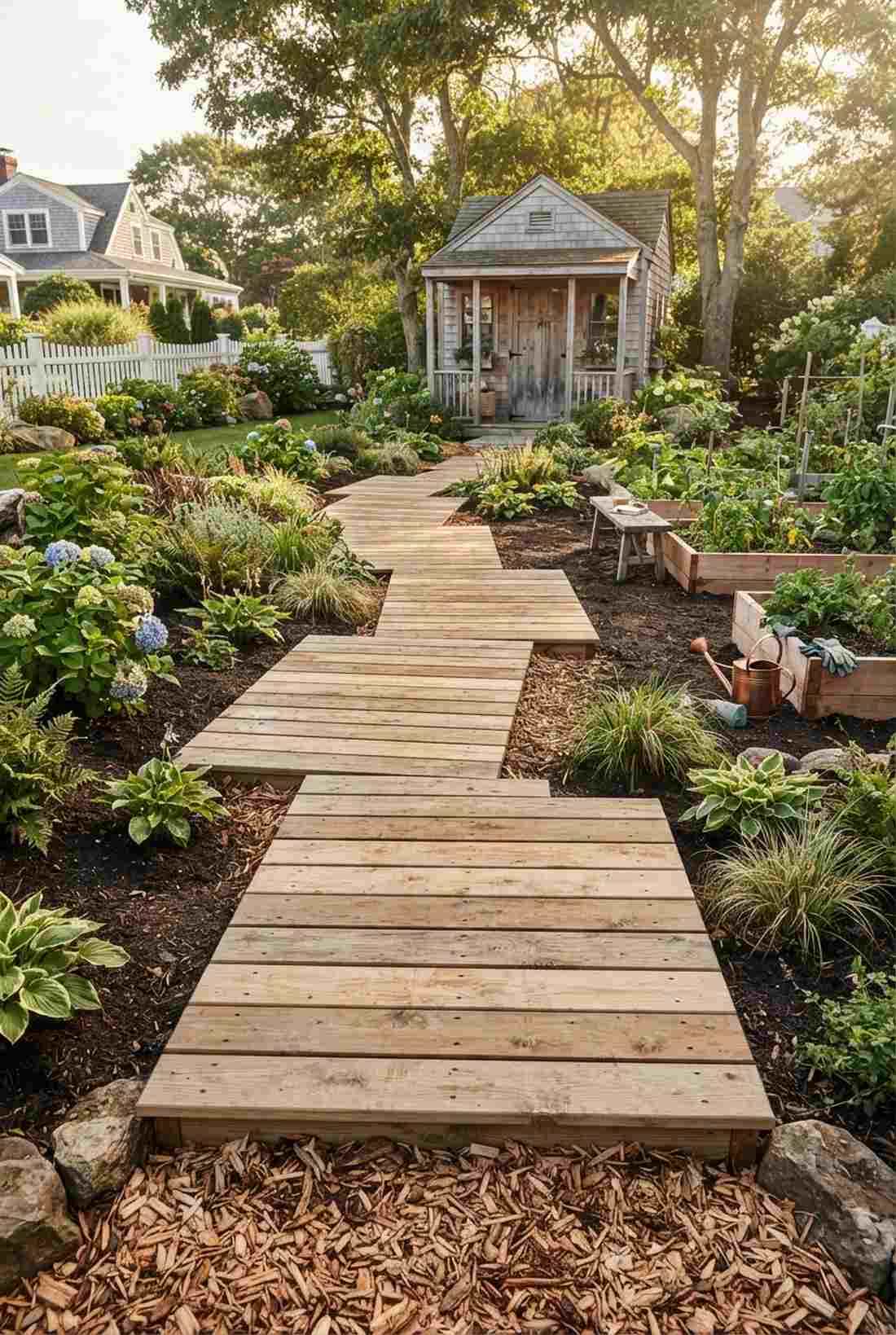 wood chip boardwalk sections