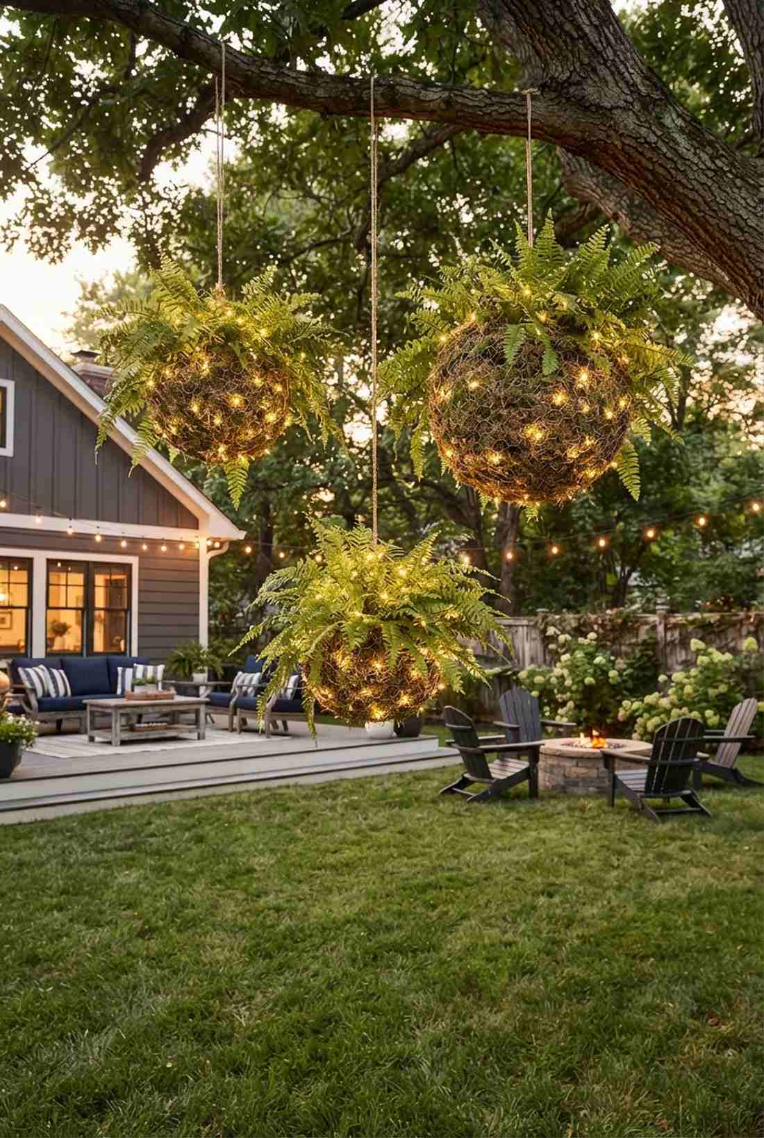 boston fern hanging spheres