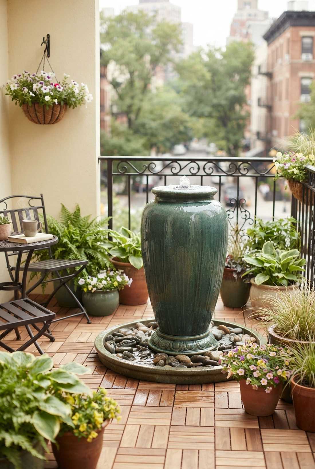 ceramic urn bubbler fountain