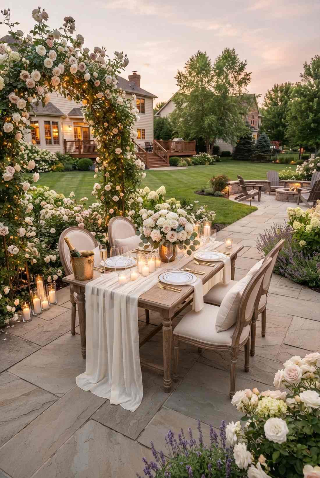 champagne and roses celebration