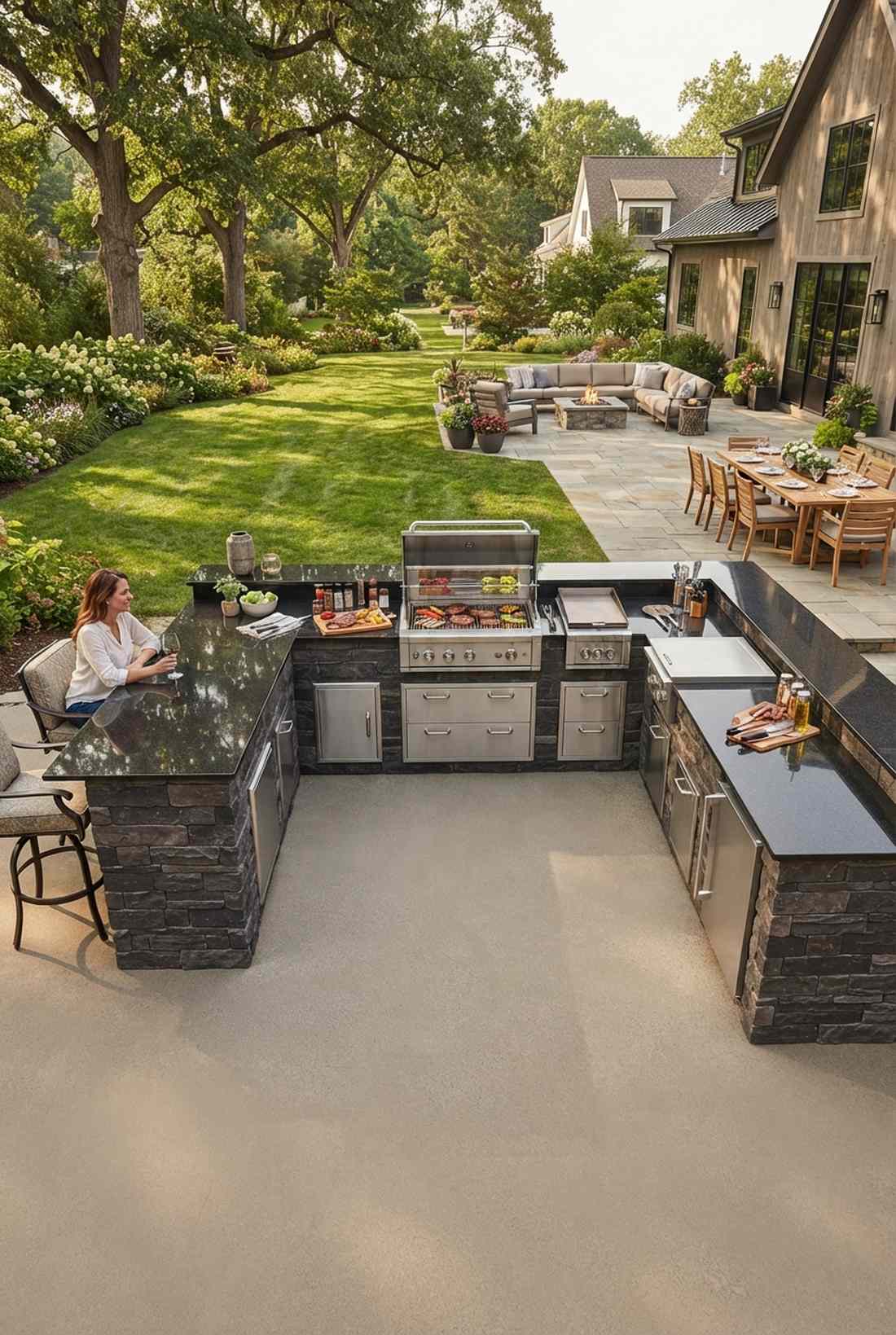 classic three sided grill bar