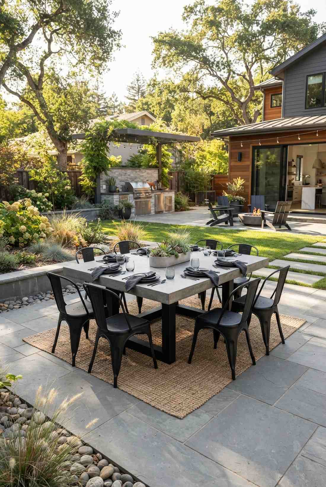 concrete top dining set
