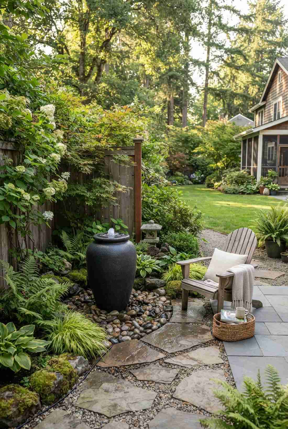 corner water feature alcove
