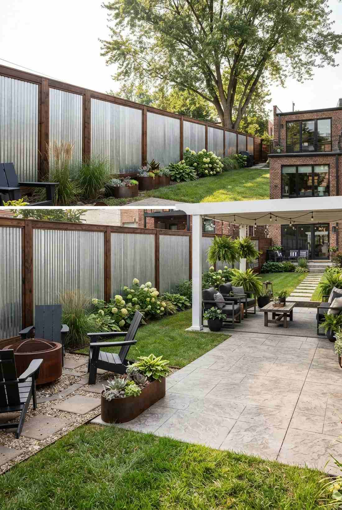 corrugated metal panel fence