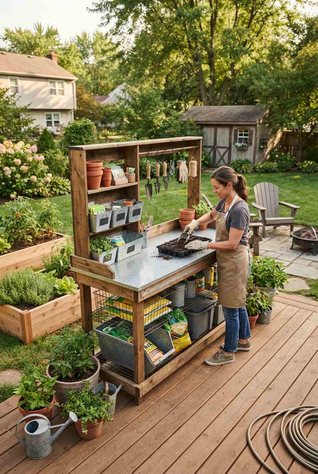 counter height potting station