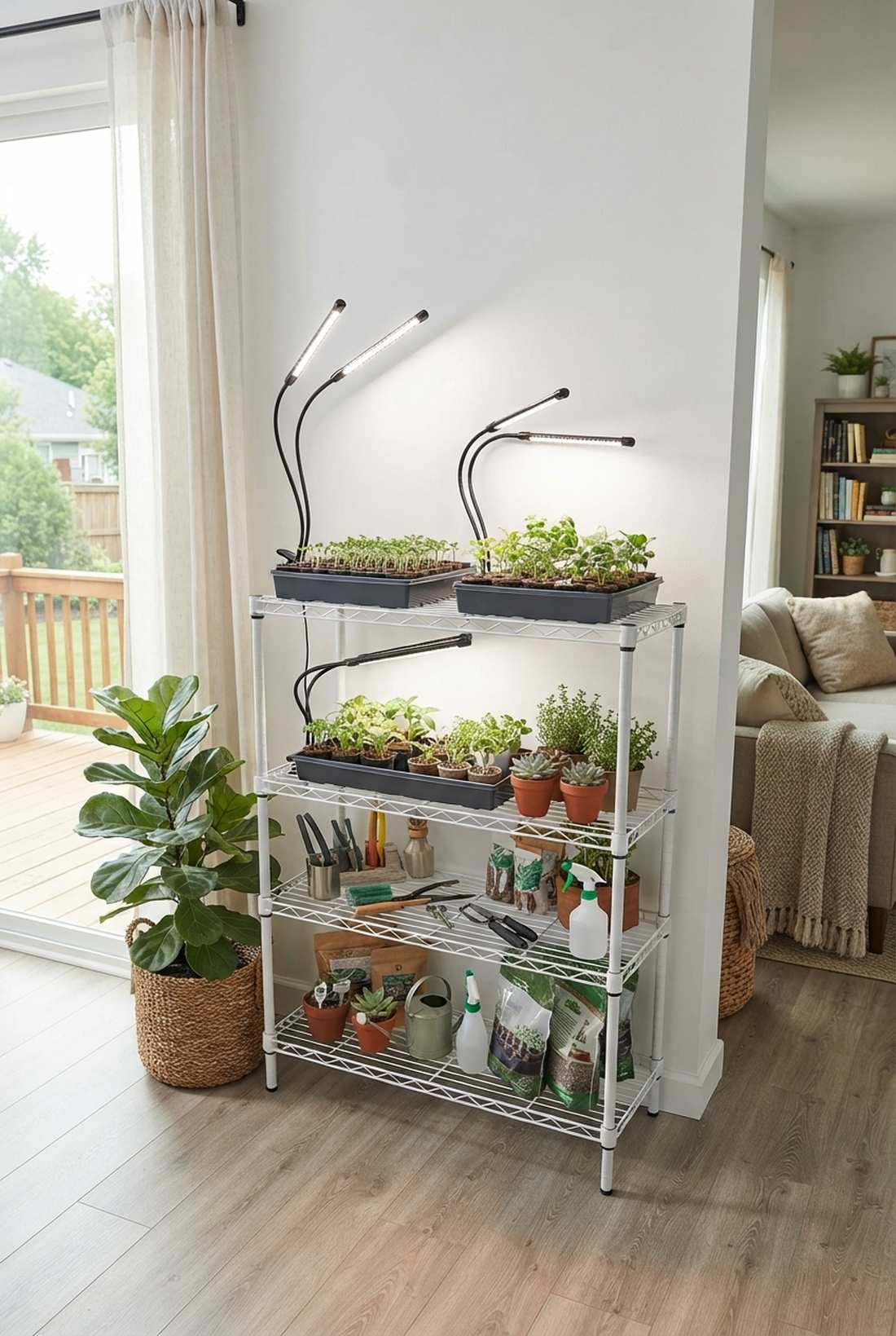 dual tray led system with adjustable arms