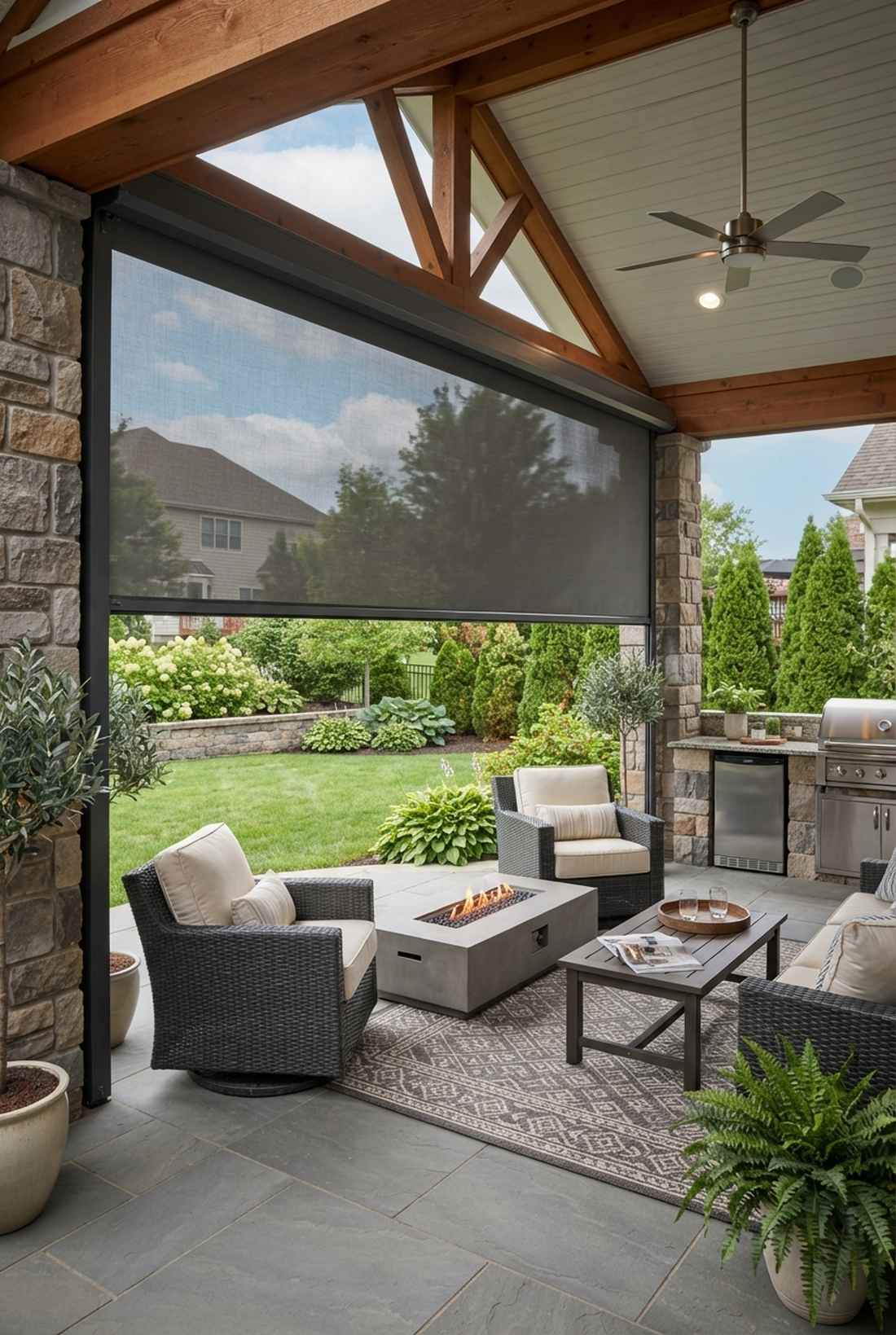 exterior roller blinds with side channels