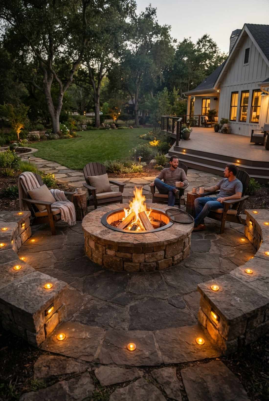 fire pit ring perimeter lights