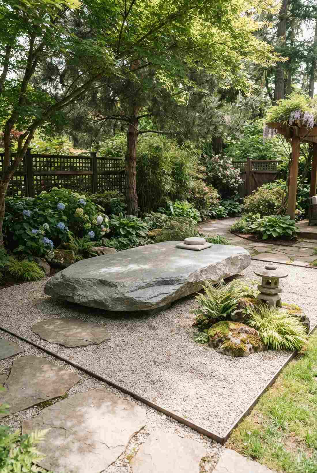 flat meditation stone platform