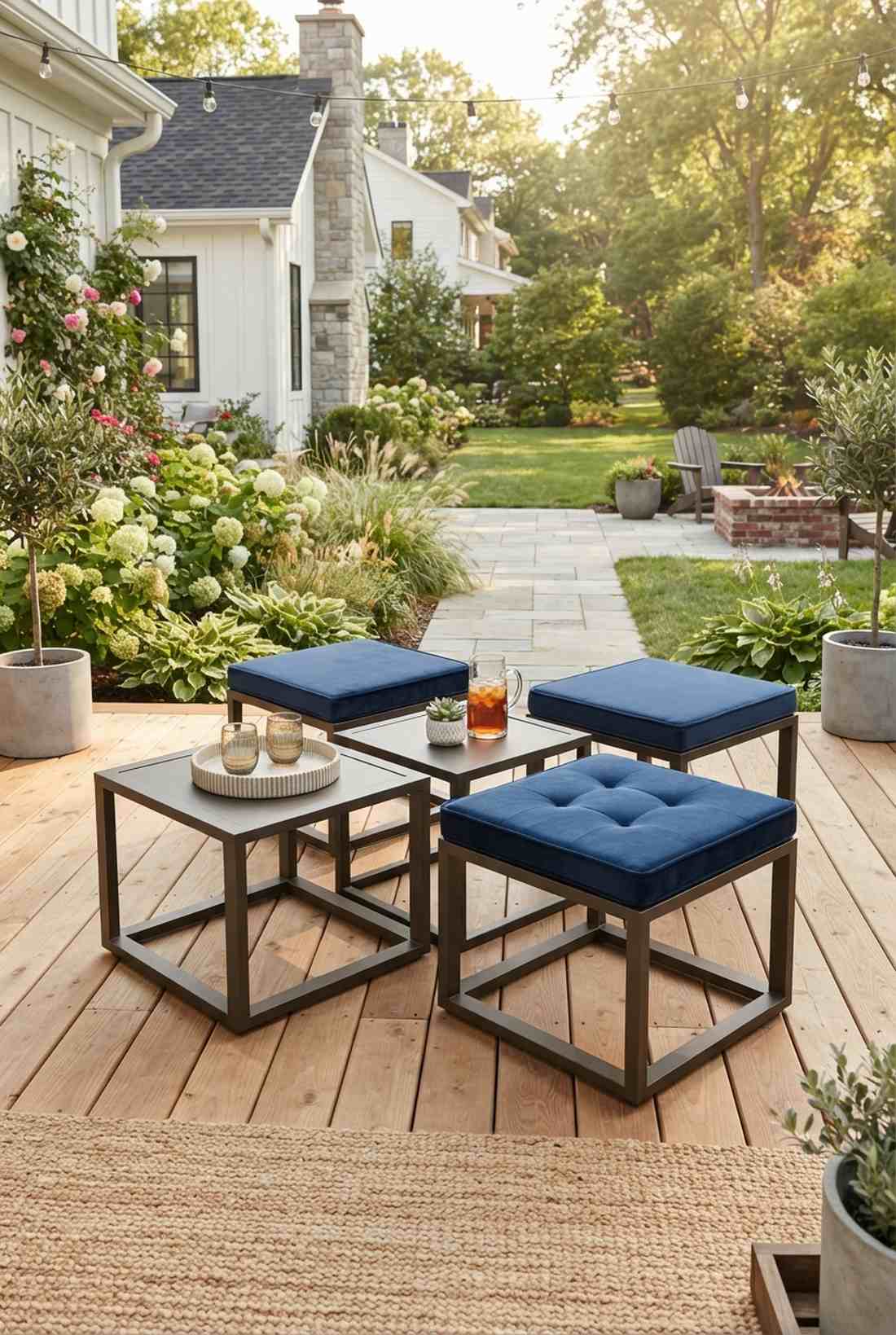 geometric aluminum cube chairs