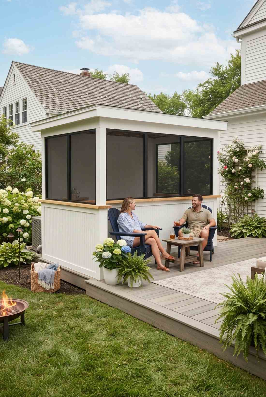 half wall with upper screening