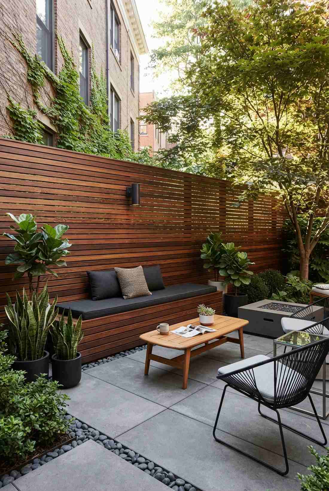 horizontal timber slat wall