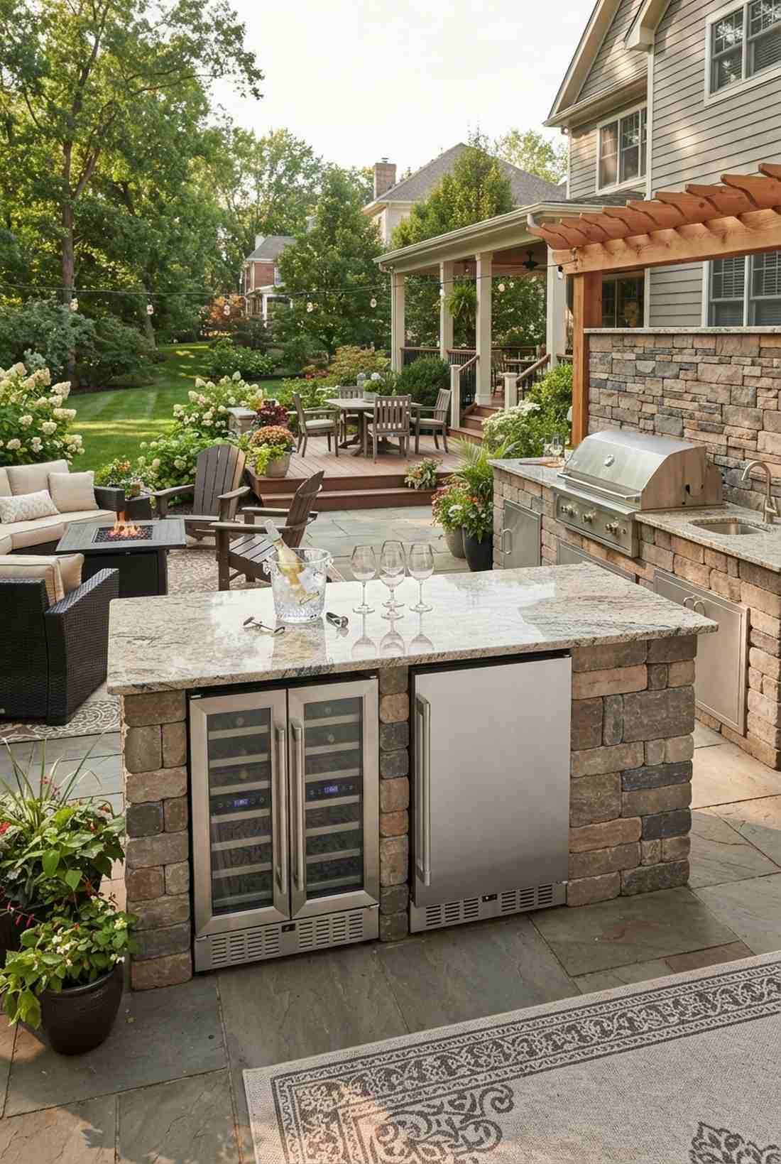 integrated refrigeration and wine cooler