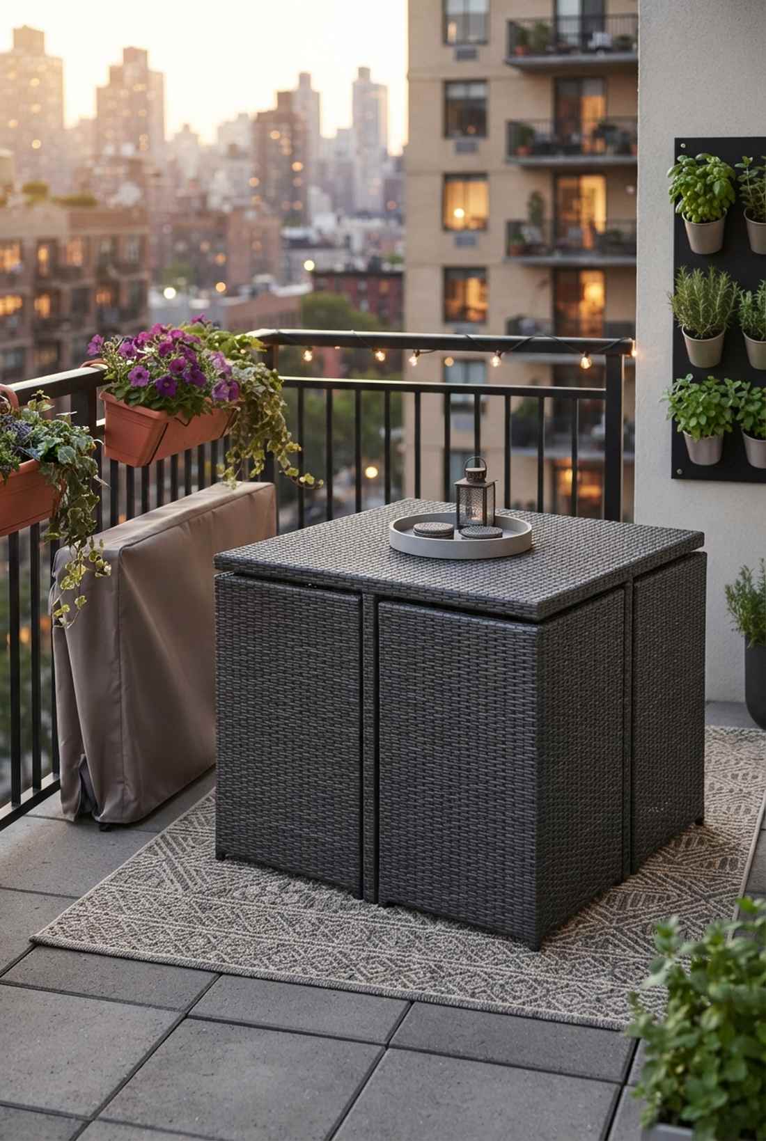 modular dining cubes with tucking seats